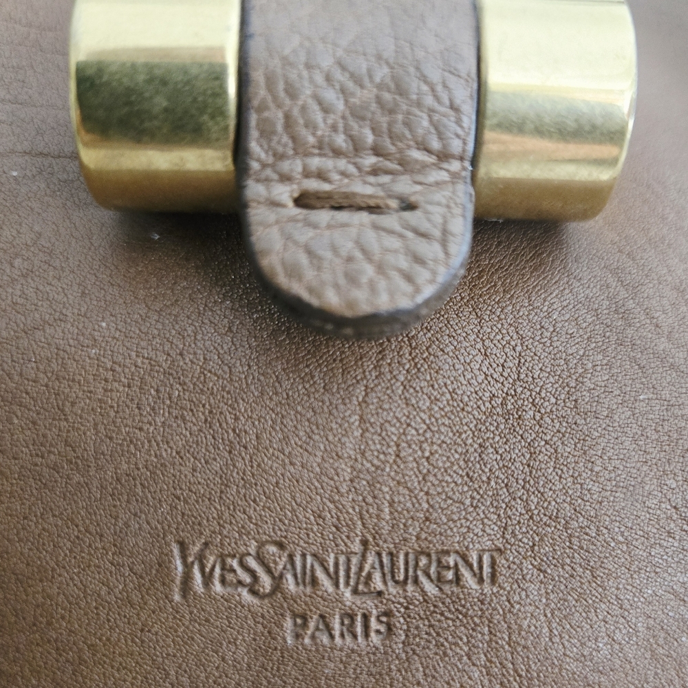 Authentic YSL SAINT LAURENT Muse Brown‎ Y Leather Weekender Boston Travel Tote - Picture 7 of 16
